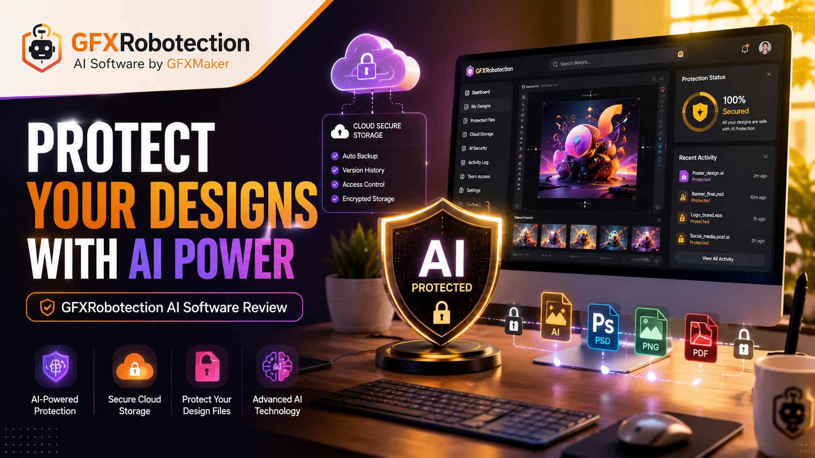 GFXRobotection AI Software by GFXMaker protecting digital designs with AI technology